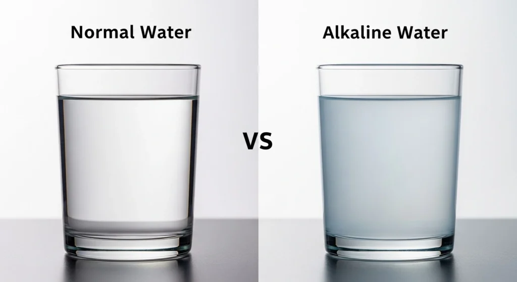 Comparison between normal and alkaline water